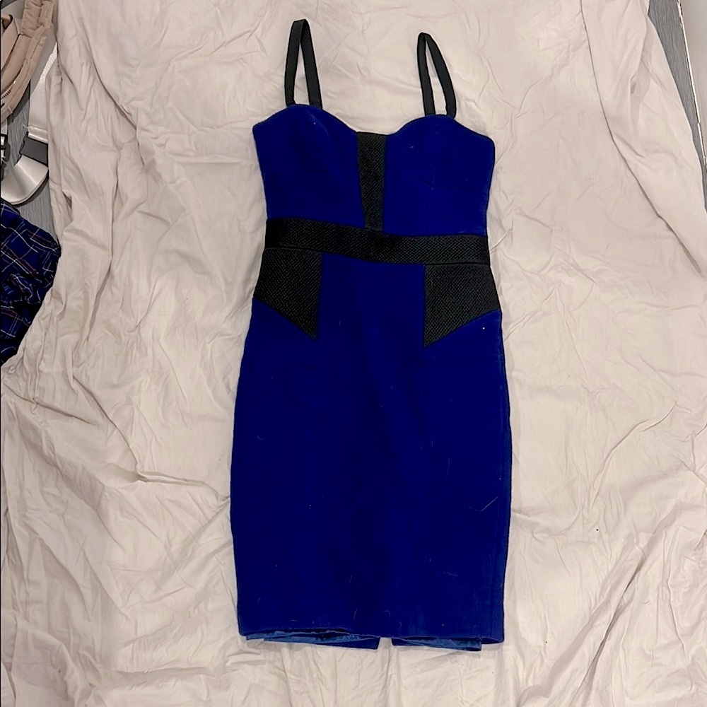 Milly Blue Spaghetti Strap Bodycon Dress Cocktail